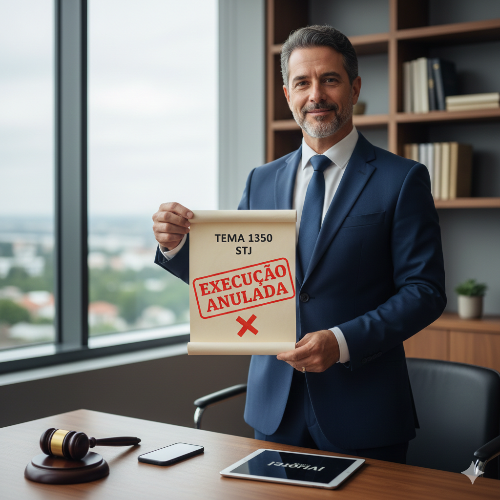 Empresário satisfeito com extinção da execução fiscal, de acordo com o Tema 1350 STJ.